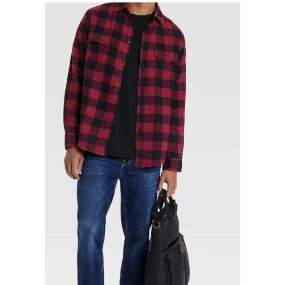 Croft & Barrow Men’s Extra Soft Flannel Shirt Colorful Plaid Red /Black Sz NWT - Picture 3 of 10